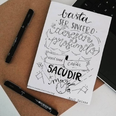 Lettering Musical - Tente Outra Vez